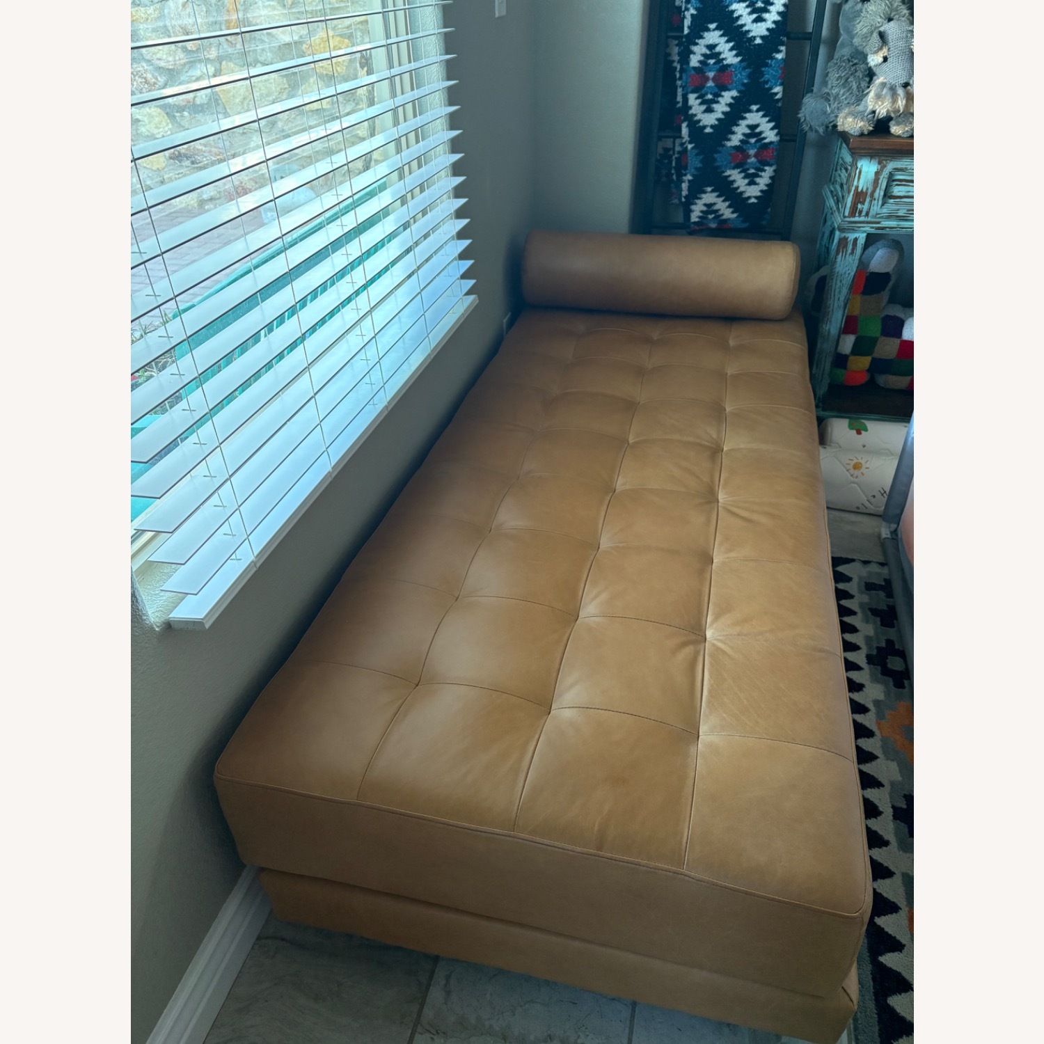 Article Sven 79" Tufted Leather Chaise Lounge - Charme Tan - image-2