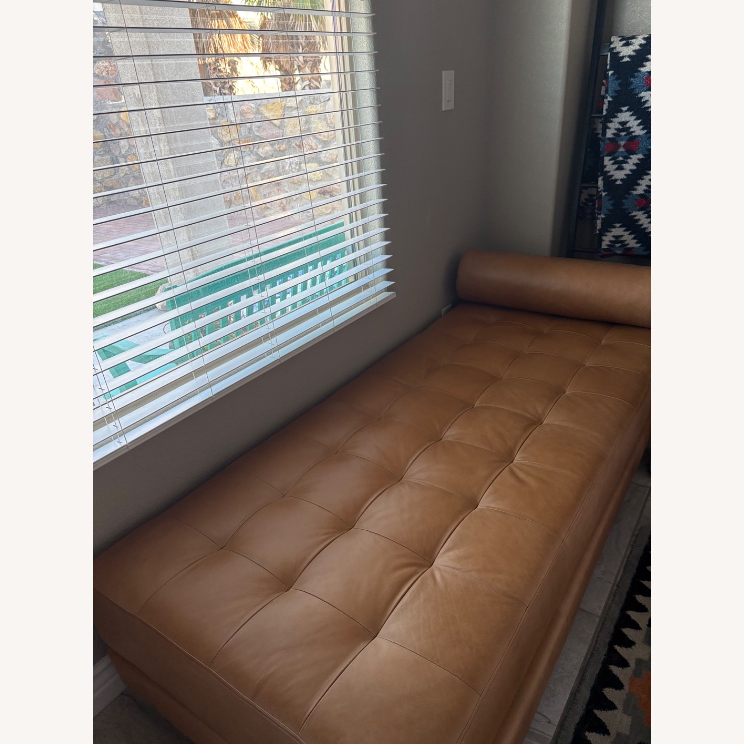 Article Sven 79" Tufted Leather Chaise Lounge - Charme Tan - image-1