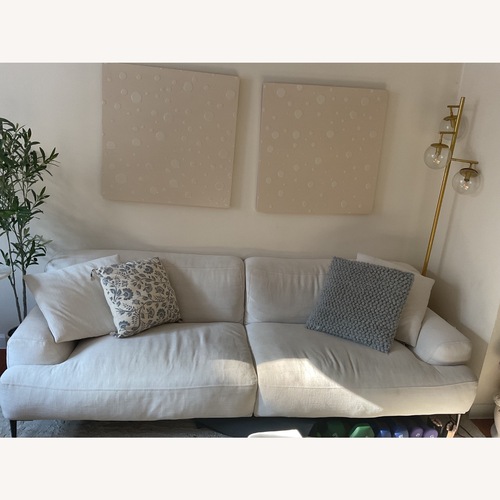 Used Article Abisko White Fabric 2 Seater Sofa for sale on AptDeco