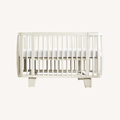 Used Bloom Baby Retro Crib (White Wash) + Toddler Rail for sale on AptDeco