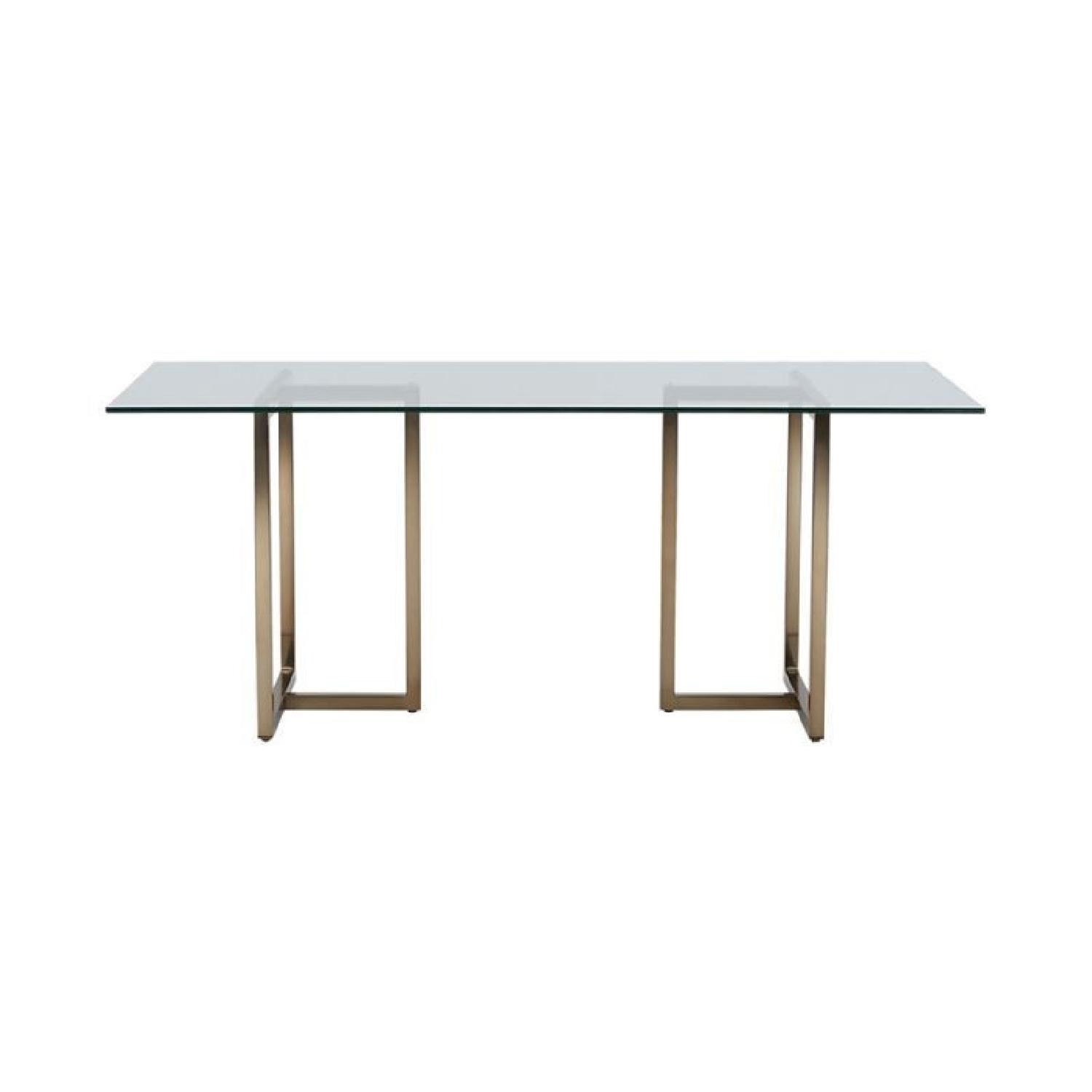 CB2 Silver Glass Desk - image-1