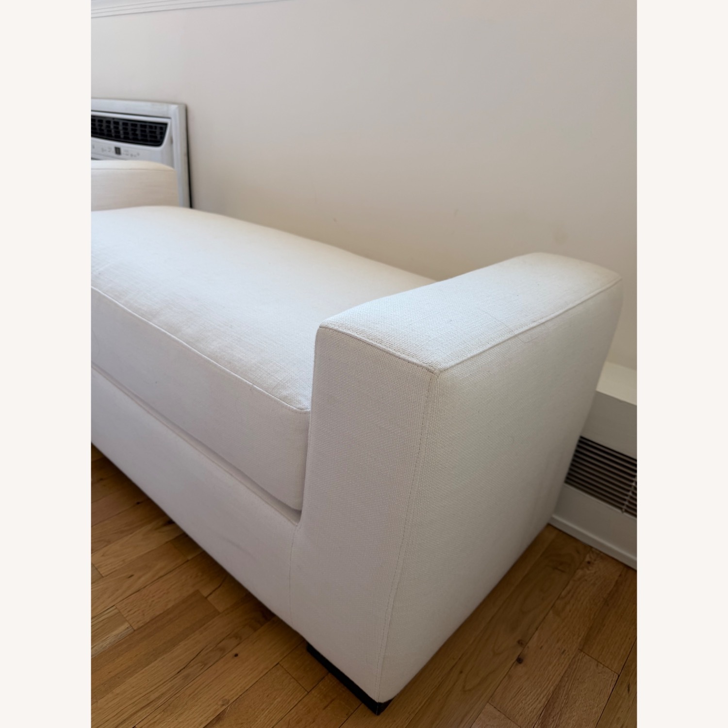 Restoration Hardware White Linen Bench - image-2