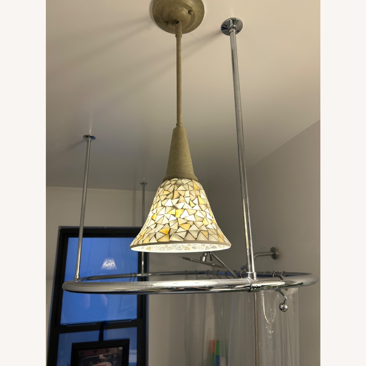 Metal Oval Ceiling Mounted Shower Curtain Rod  - image-2