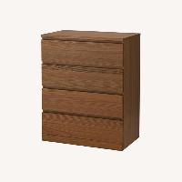 IKEA Malm 4-Drawer Chest Brown Ash Veneer