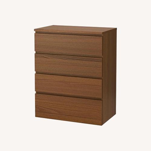 Used IKEA Malm 4-Drawer Chest Brown Ash Veneer for sale on AptDeco