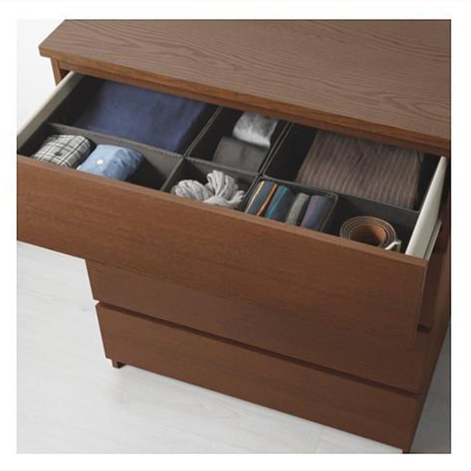 IKEA Malm 4-Drawer Chest Brown Ash Veneer - image-2