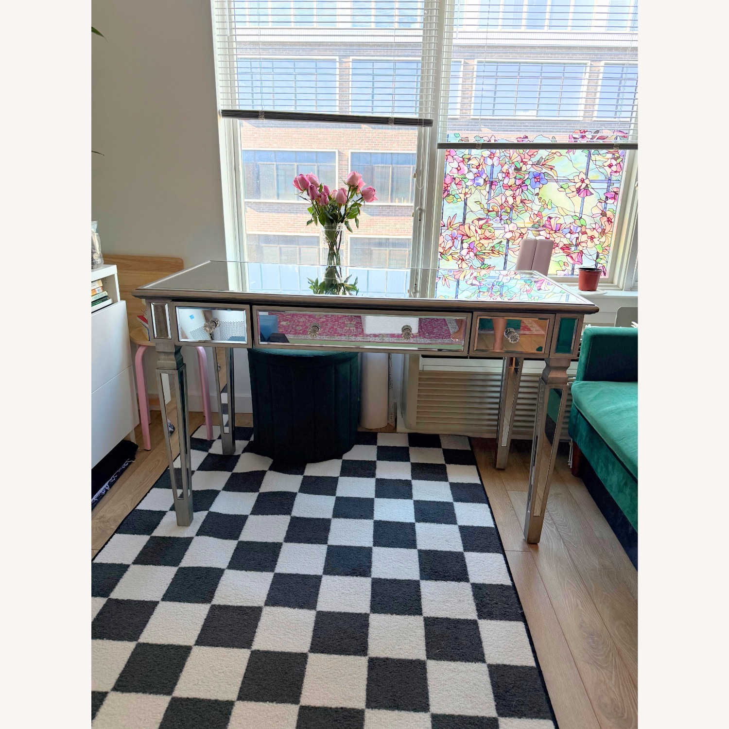 Overstock Mirrored Desk / Entry Piece - image-1