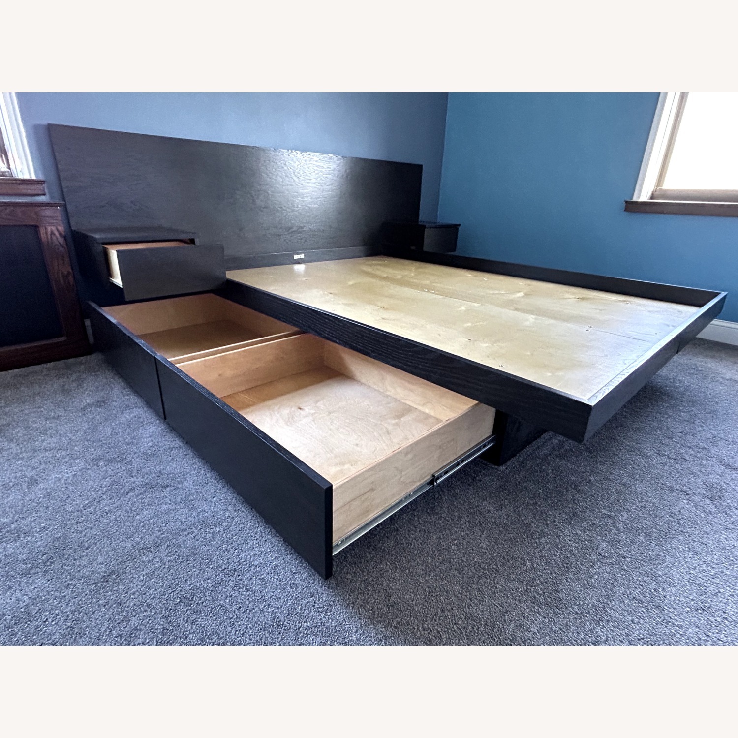 Solid Wood Queen Bed (With Nightstands & Storage) - image-4