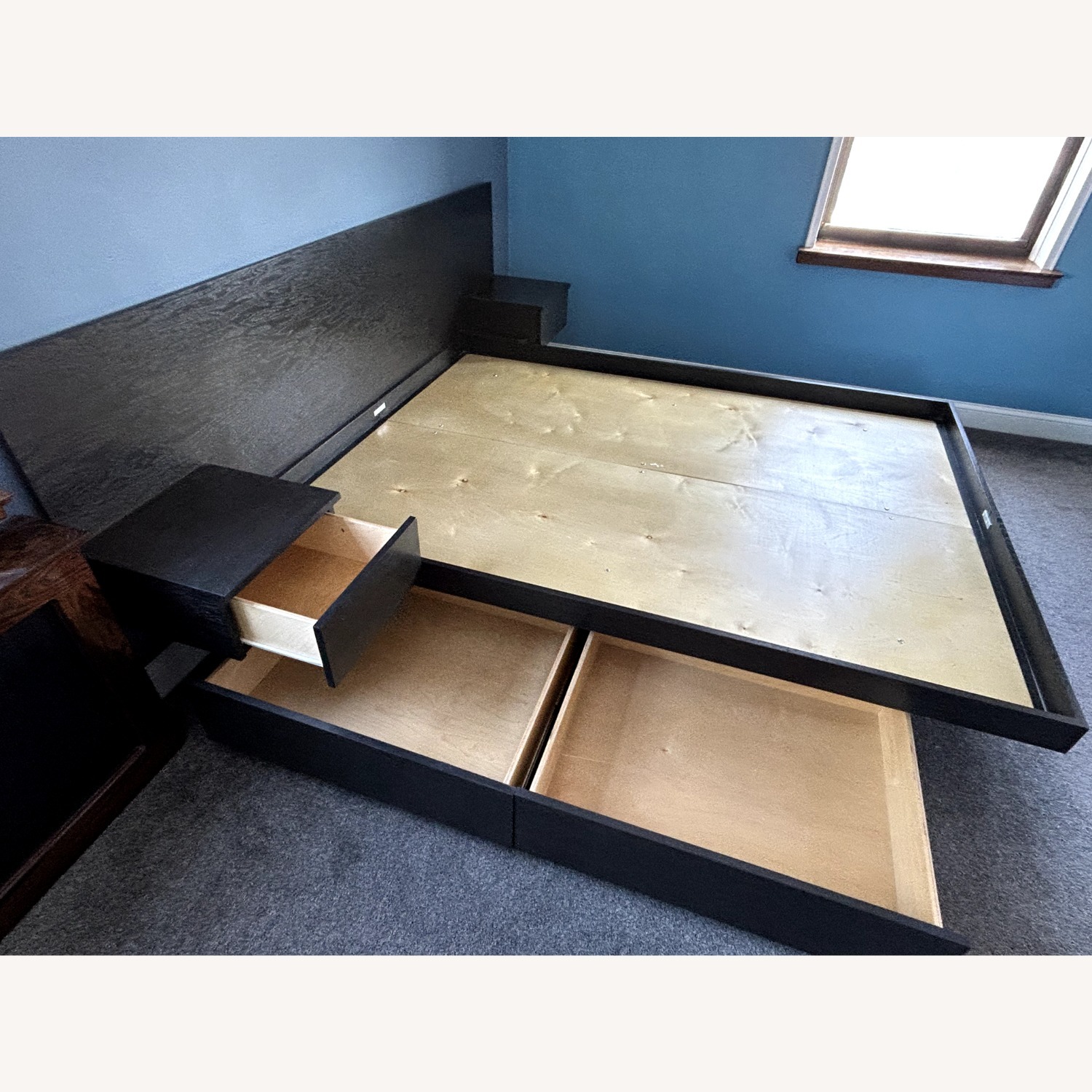 Solid Wood Queen Bed (With Nightstands & Storage) - image-5