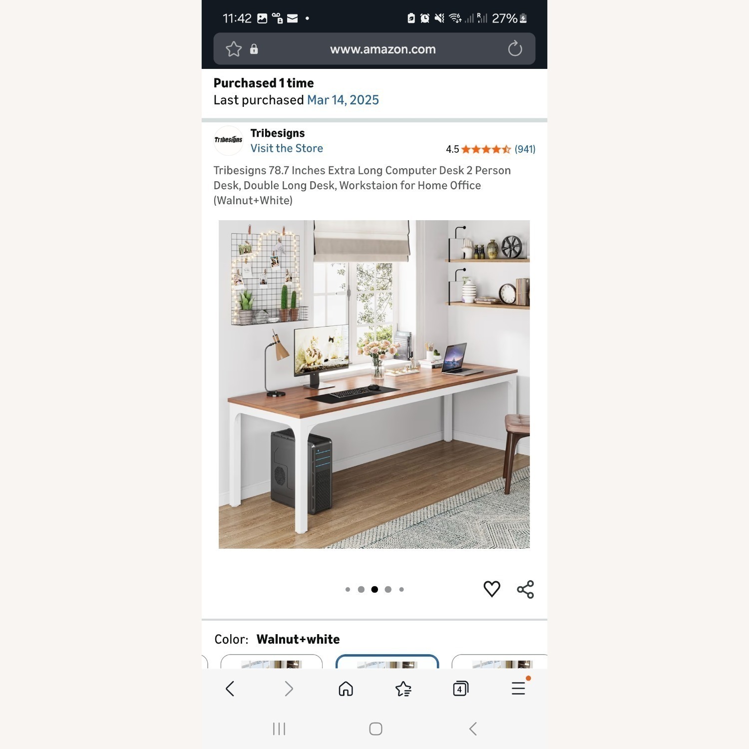 Amazon Contemporary White Desk - image-1