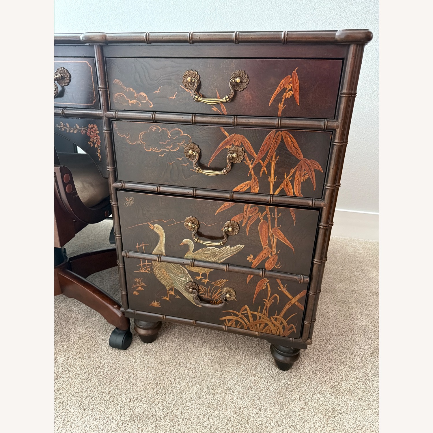 Henredon Folio 10 Dark Brown Wood Desk - image-3