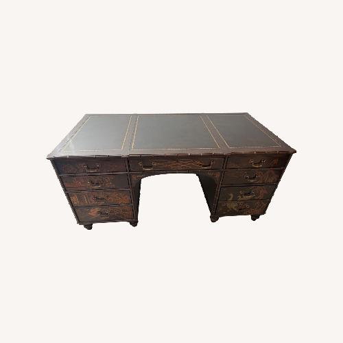 Used Henredon Folio 10 Dark Brown Wood Desk for sale on AptDeco
