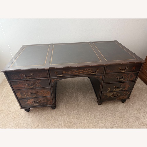 Used Henredon Folio 10 Dark Brown Wood Desk for sale on AptDeco