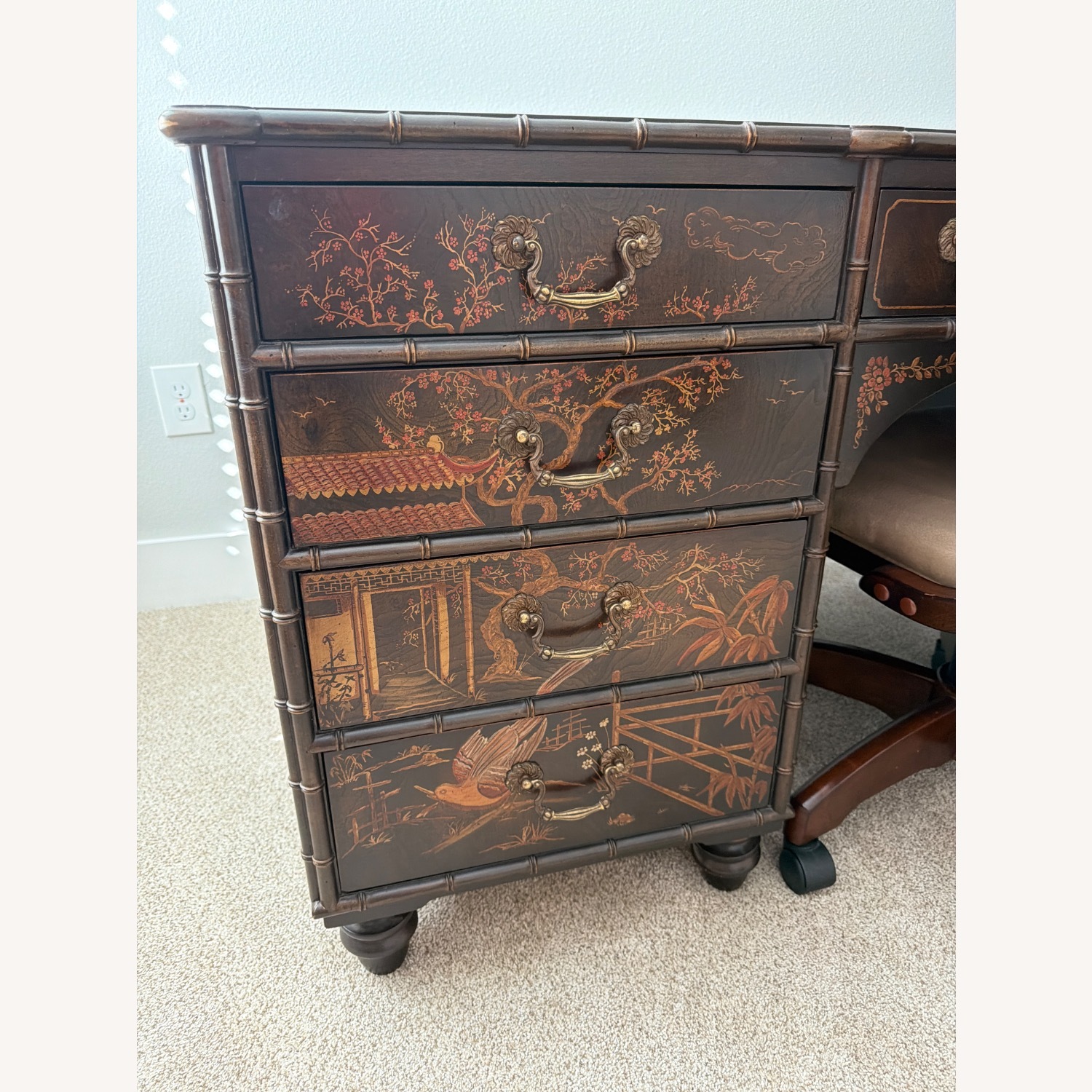 Henredon Folio 10 Dark Brown Wood Desk - image-4