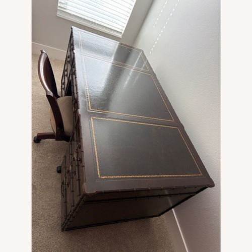 Used Henredon Folio 10 Dark Brown Wood Desk for sale on AptDeco