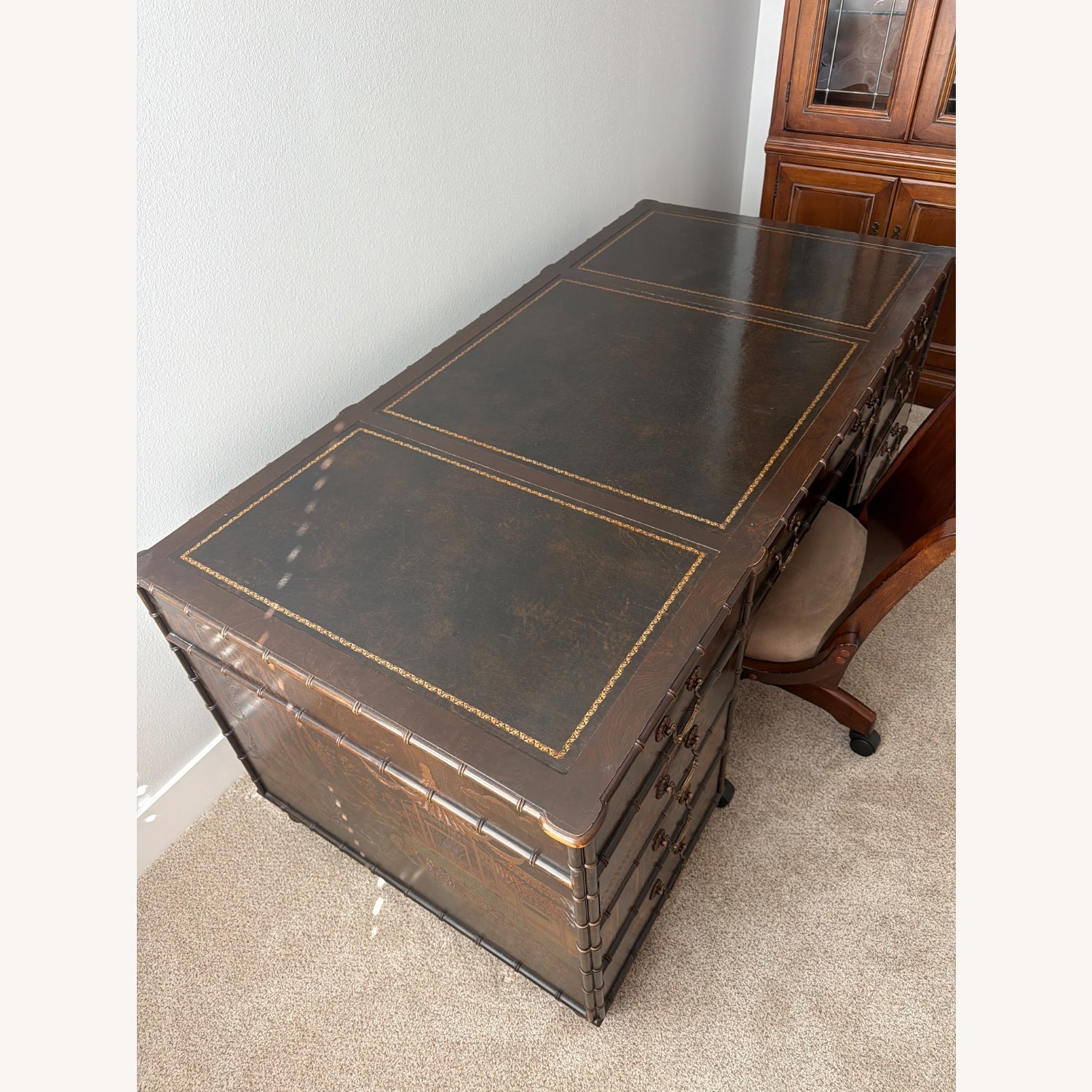 Henredon Folio 10 Dark Brown Wood Desk - image-2