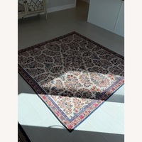 White Floral Area Rug 6.6' x 6.6'