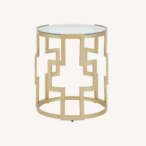 Used Wayfair Etta Avenue Gold Side Table for sale on AptDeco