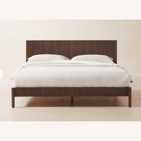 CB2 Siro Dark Brown Mindi Wood King Bed