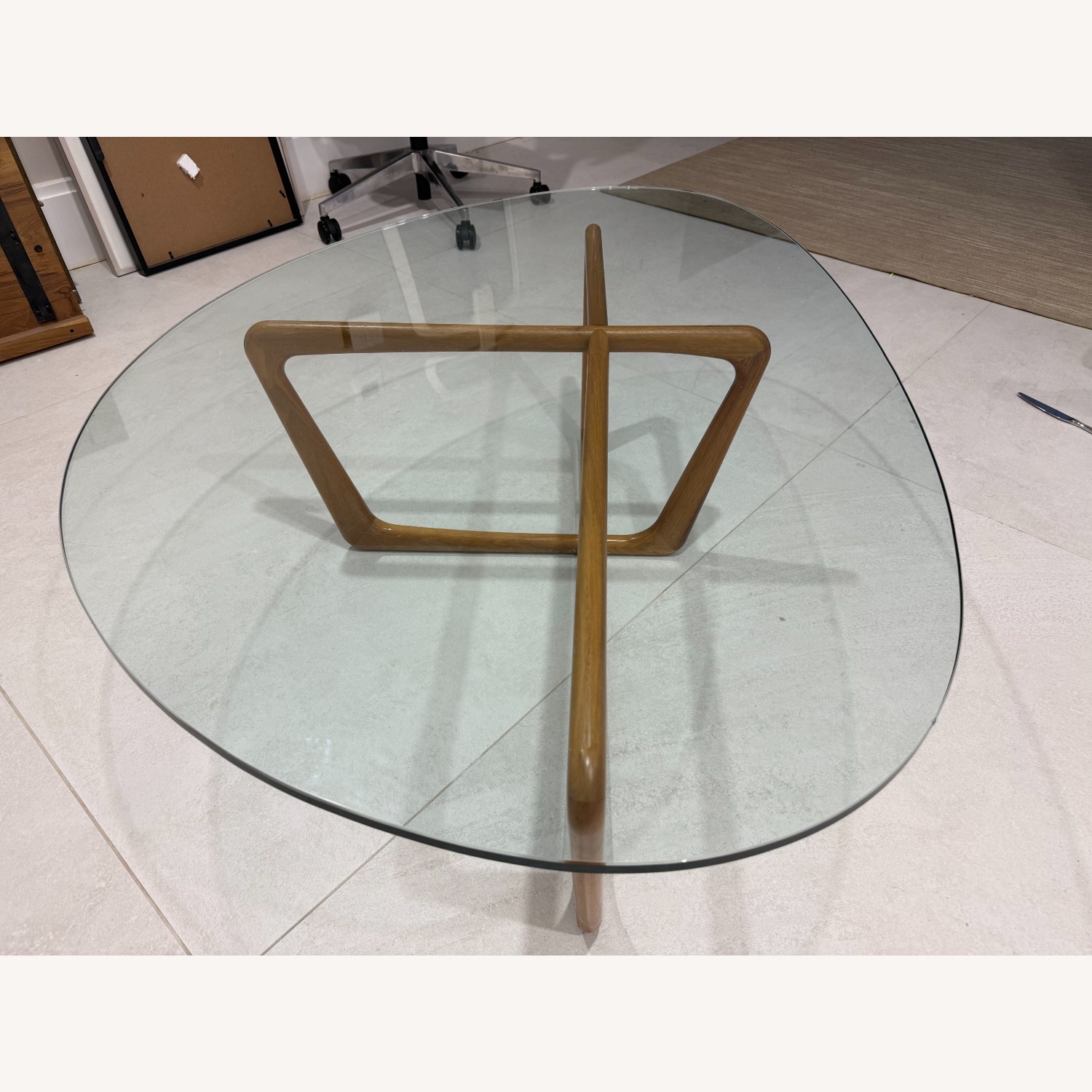 Room & Board Dunn Oval Glass & Wood Coffee Table - image-2