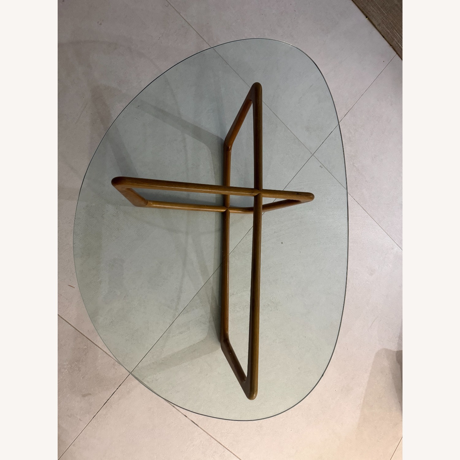 Room & Board Dunn Oval Glass & Wood Coffee Table - image-4