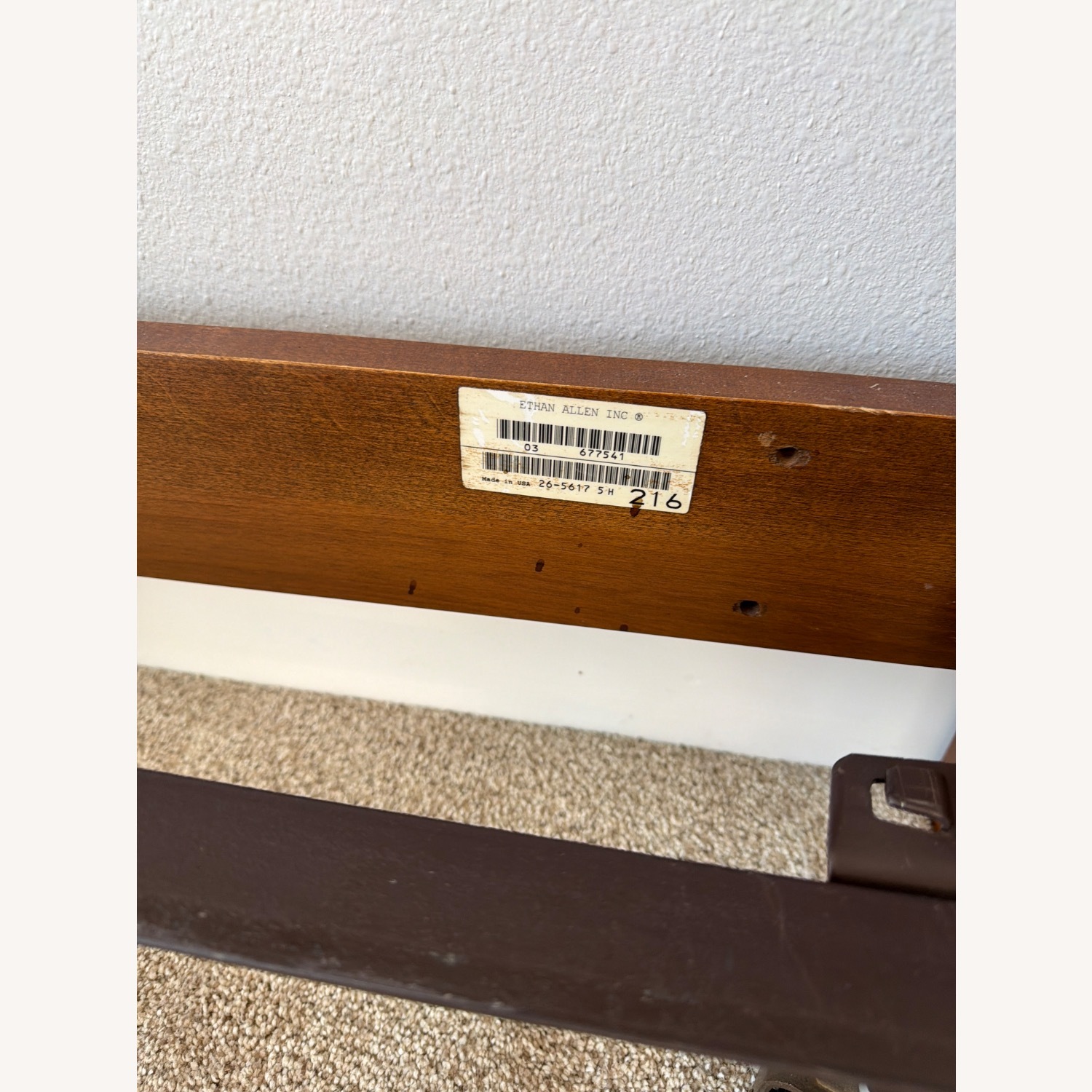 Ethan Allen Dark Brown Wood Headboard - image-1