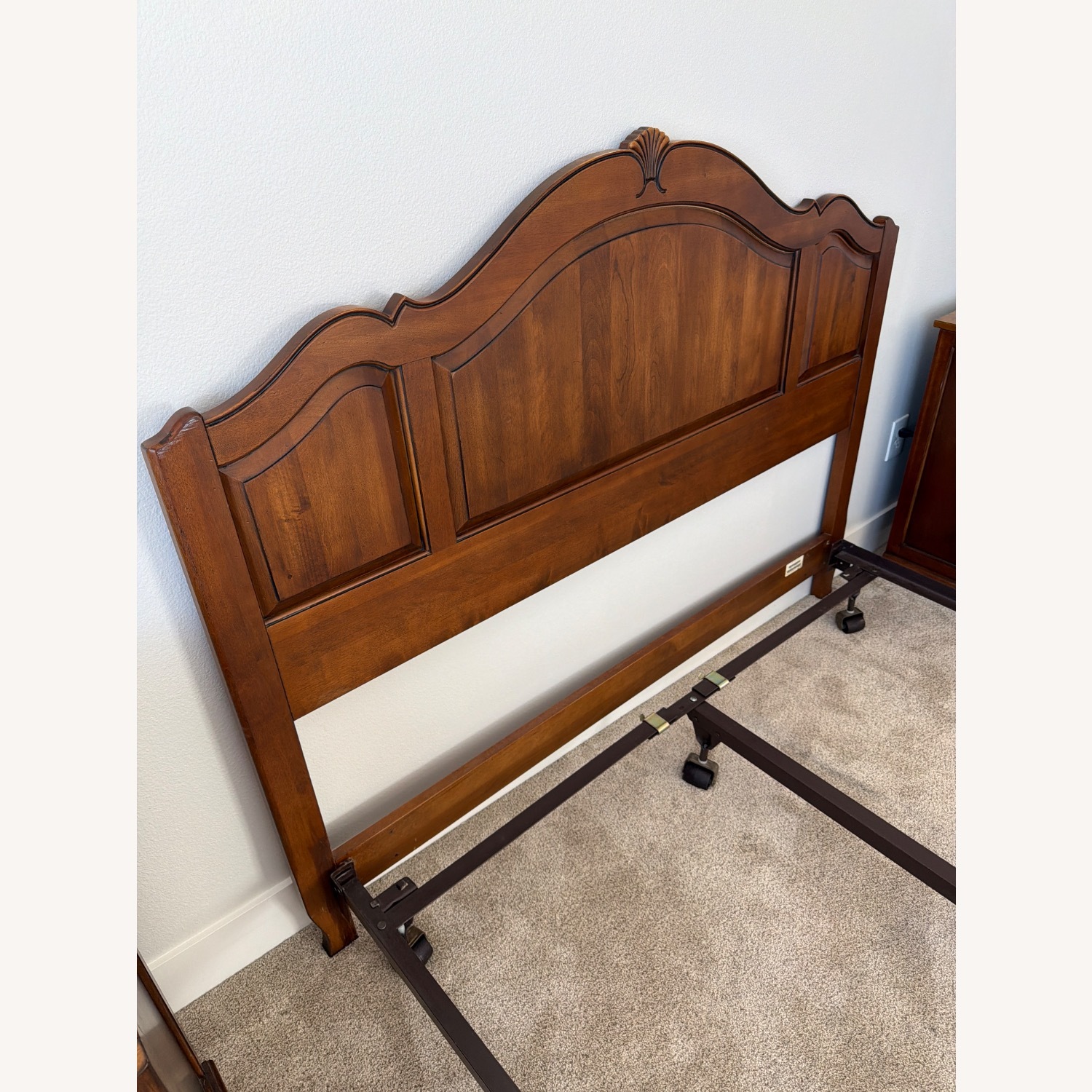 Ethan Allen Dark Brown Wood Headboard - image-2