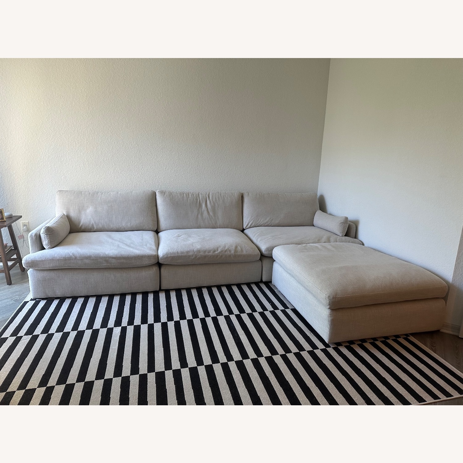 Ashley Furniture Tanavi Beige 3-Piece Sectional plus Ottoman - image-7