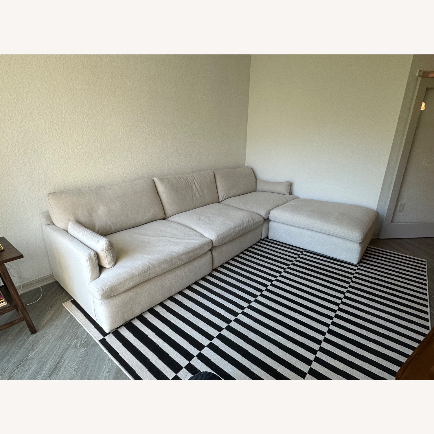 Ashley Furniture Tanavi Beige 3-Piece Sectional plus Ottoman - image-2