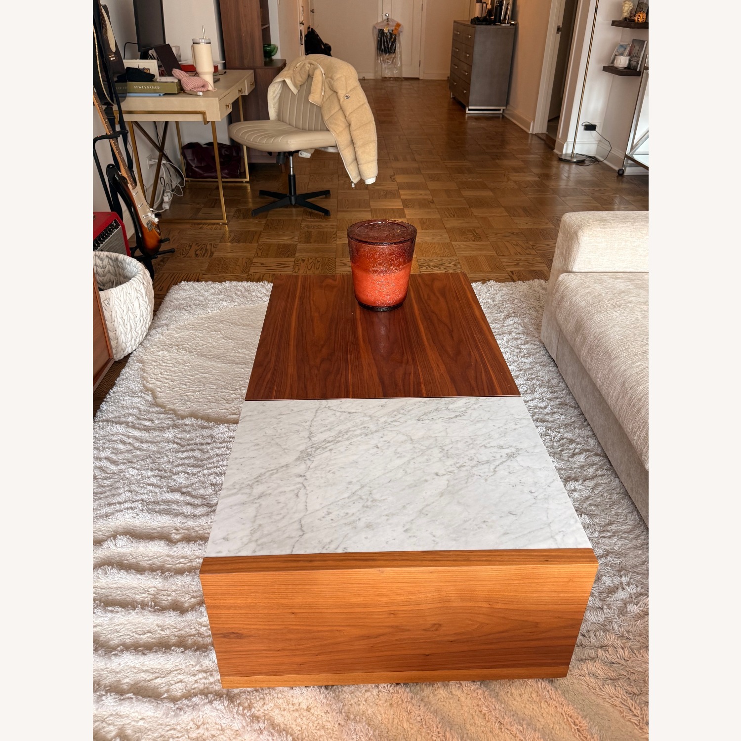 Rove Concepts Truman Walnut & Marble Coffee Table - image-1