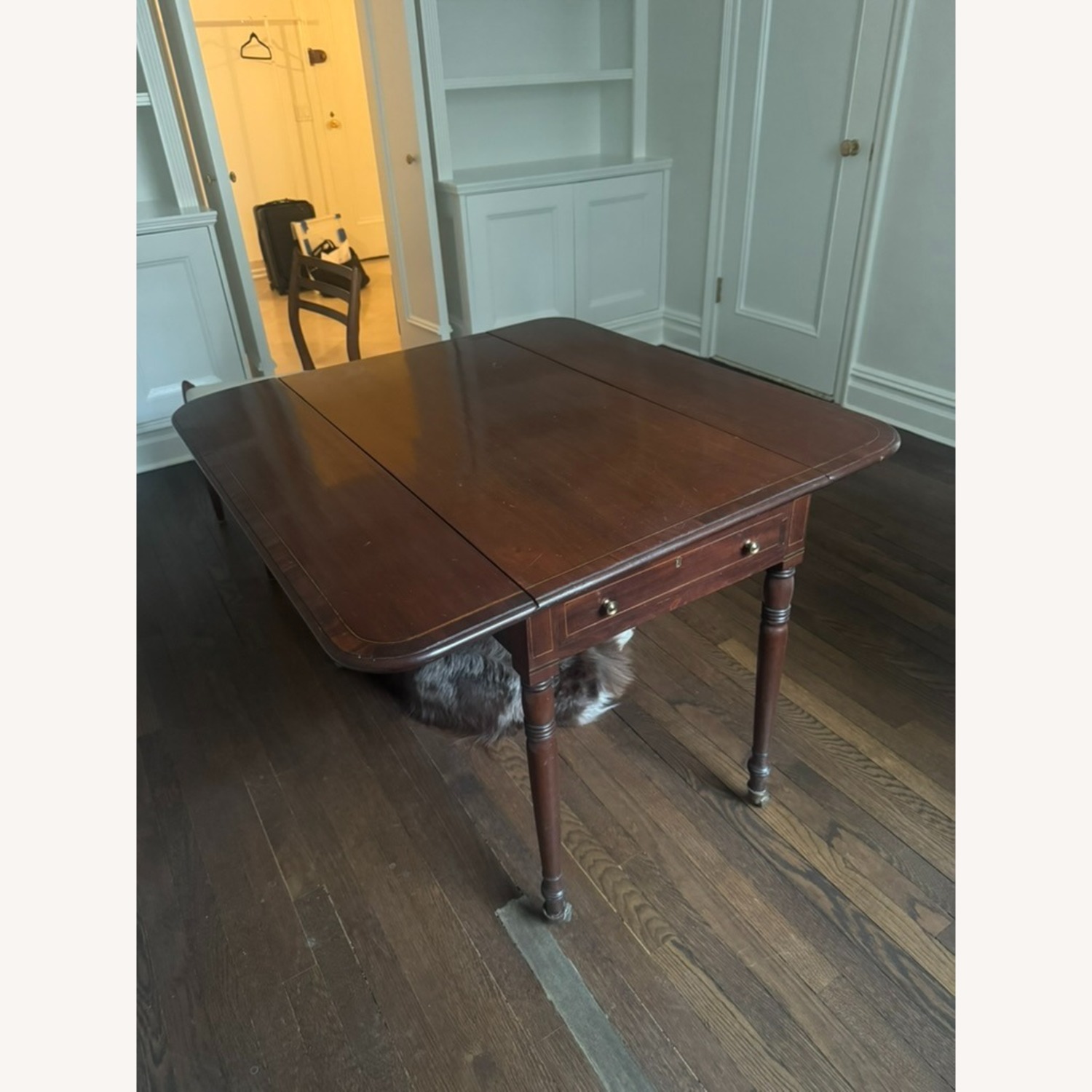 Vintage/Antique Dark Brown Wood Desk - image-1