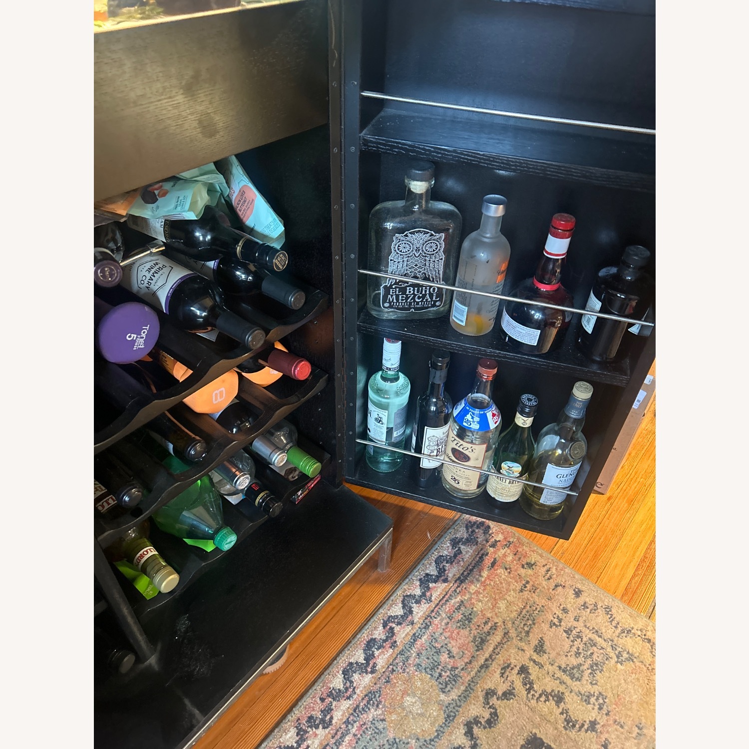 Mitchell Gold + Bob Williams Black Wood Bar Cart - image-5