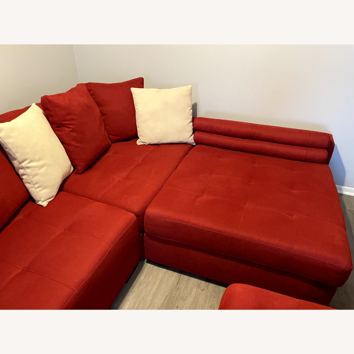 Value City Furniture Red 3+ Piece Sectional - image-3