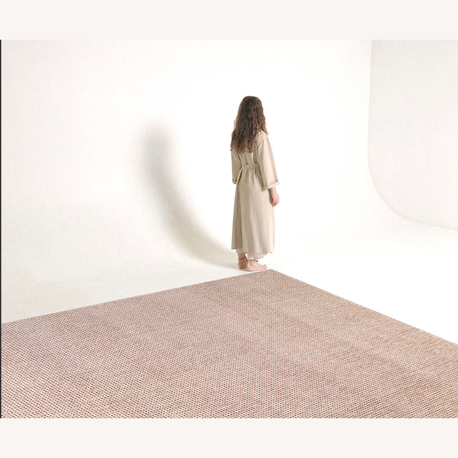 Light Brown Fabric Area Rug 5' x 7' - image-4