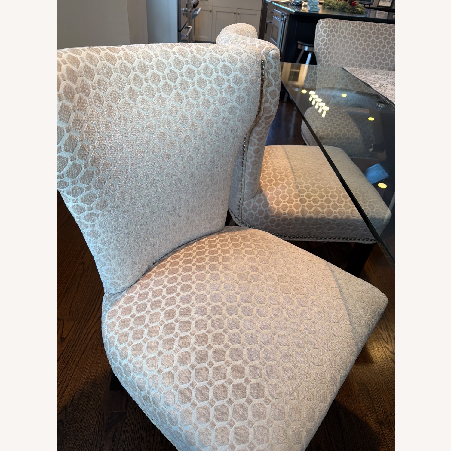 Steve Silver Co. Glass Dining Table Espresso Cherry Base 6 Chairs - image-6