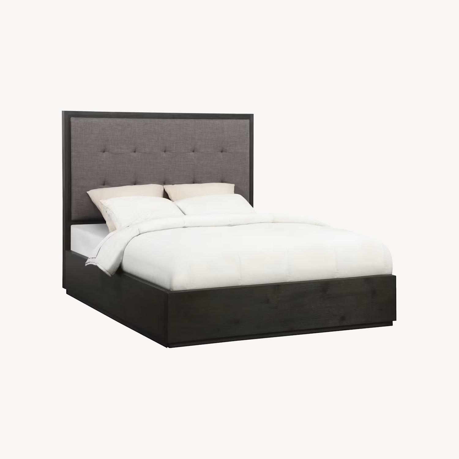 Star Solid Wood King Bed Frame Orion Upholstered Bed - image-0