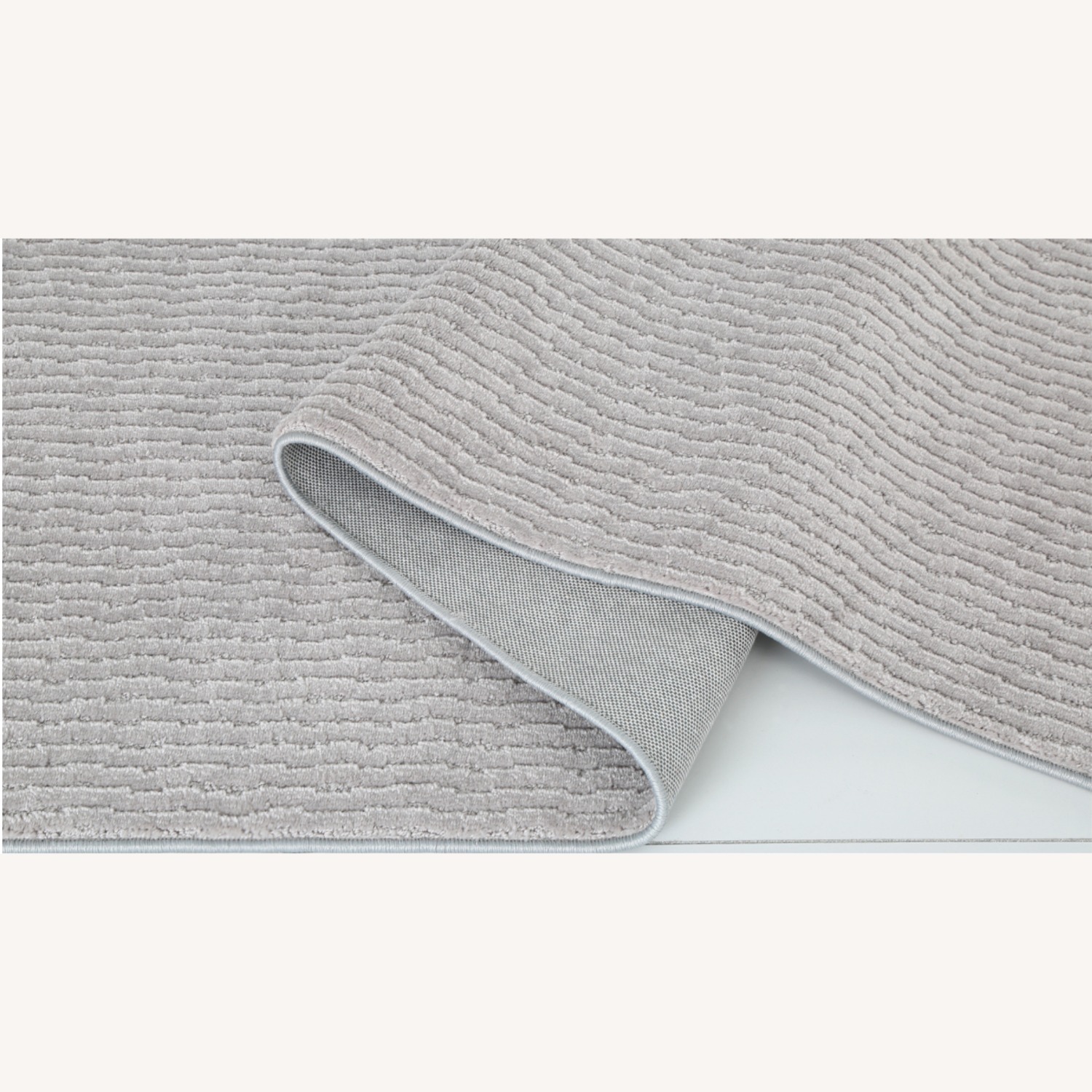 Light Gray Fabric Area Rug 10' x 14' - image-5