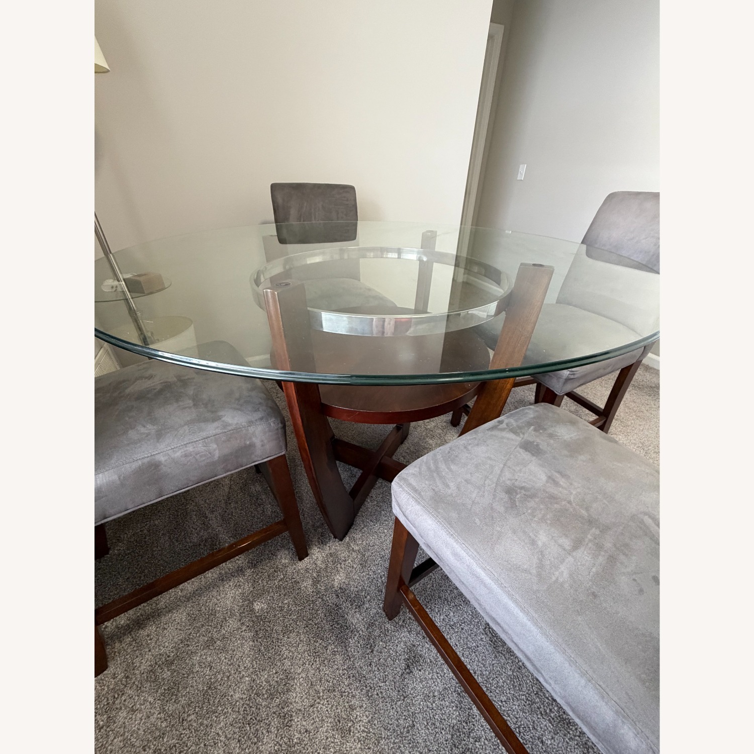 Value City Round Dining Table with Glass Top  - image-6