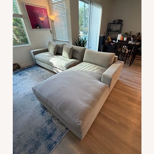 Used Cloud Couch Light Gray Fabric 2 Piece Sectional for sale on AptDeco