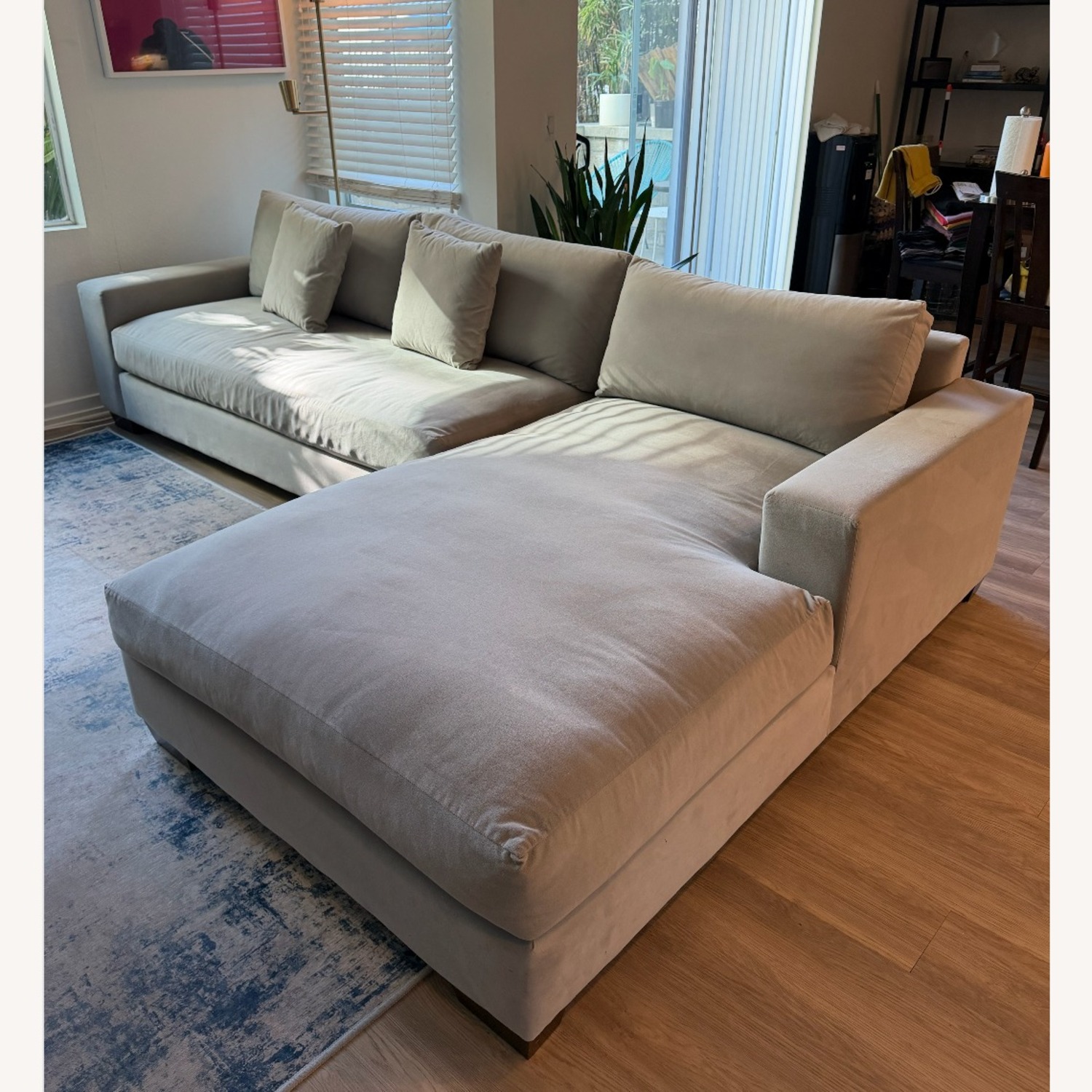 Cloud Couch Light Gray Fabric 2 Piece Sectional - image-8