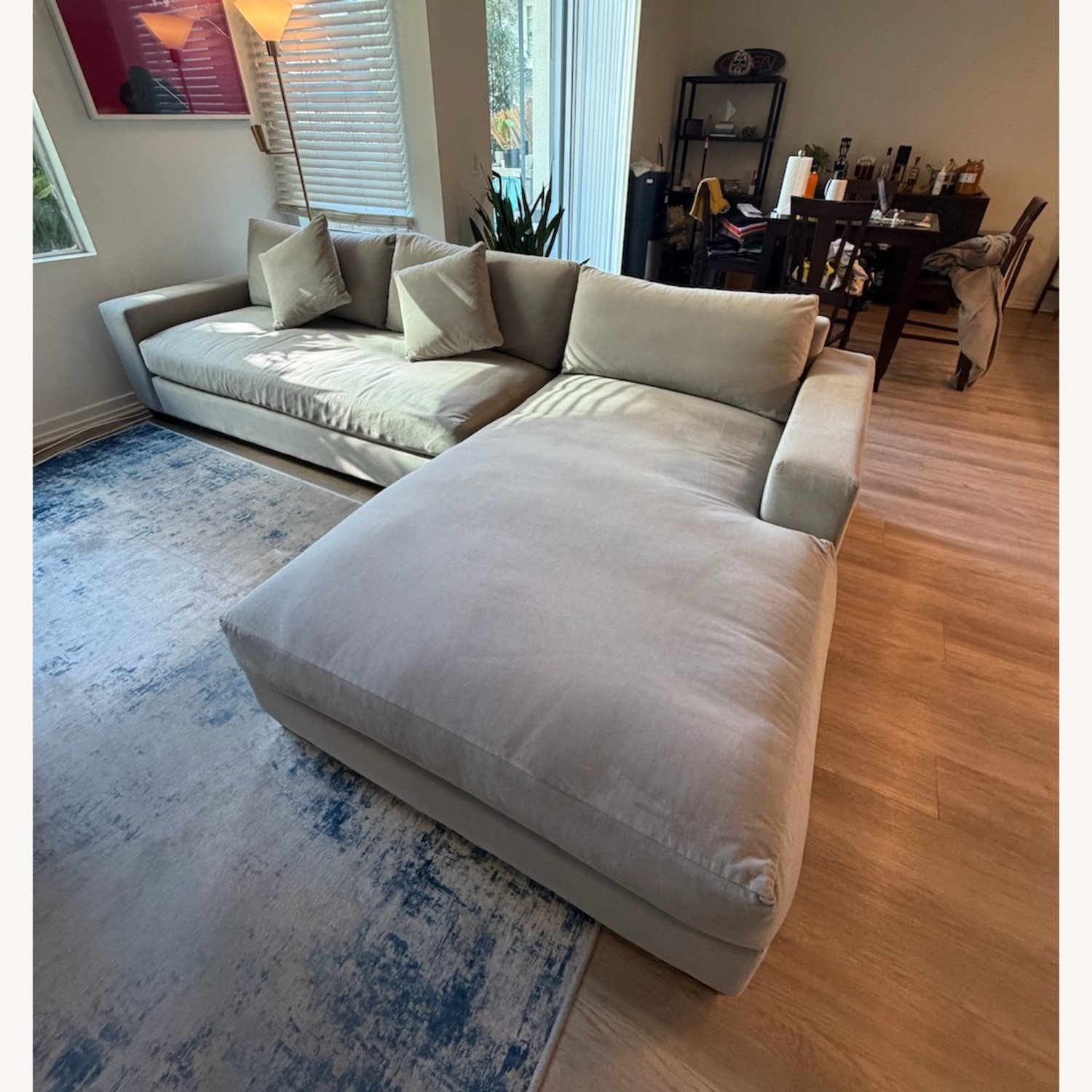 Cloud Couch Light Gray Fabric 2 Piece Sectional - image-6