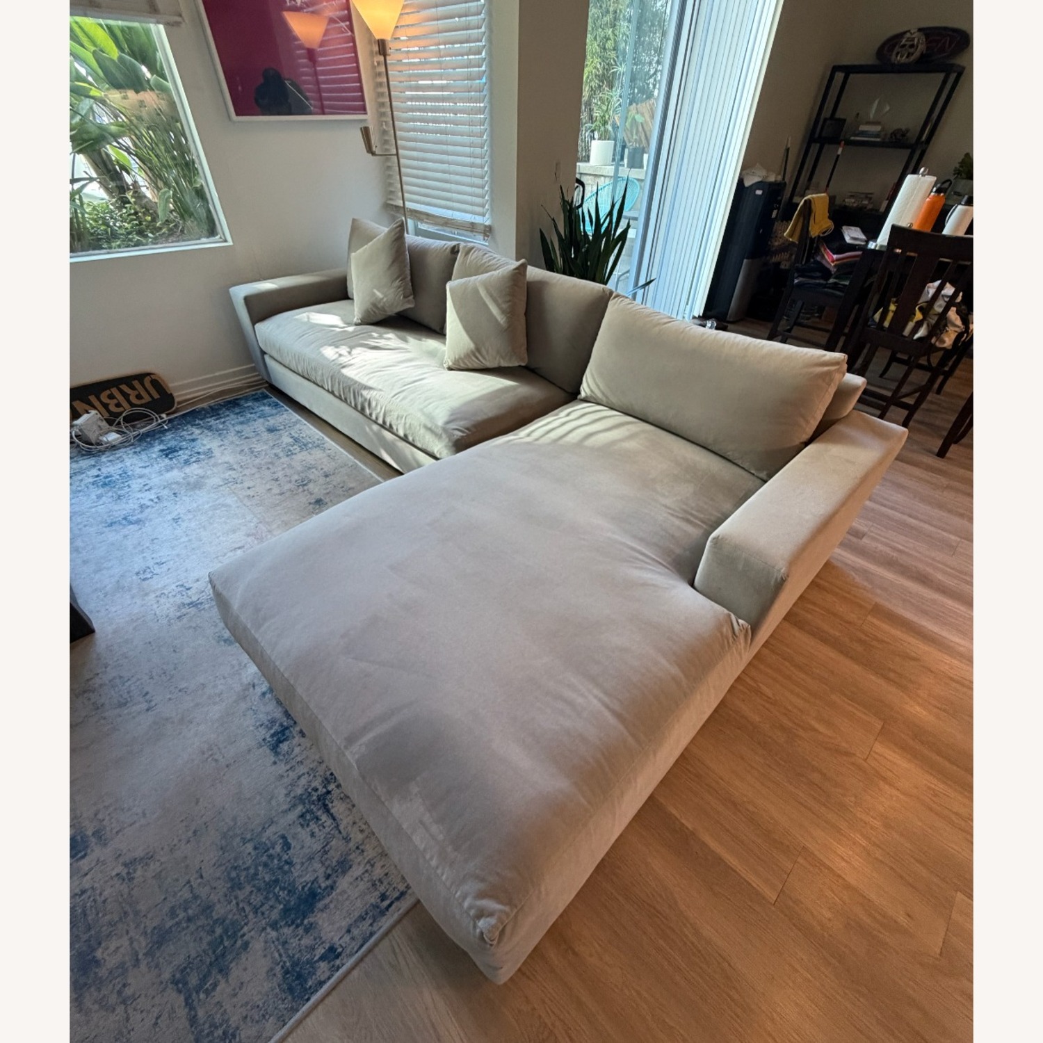 Cloud Couch Light Gray Fabric 2 Piece Sectional - image-7