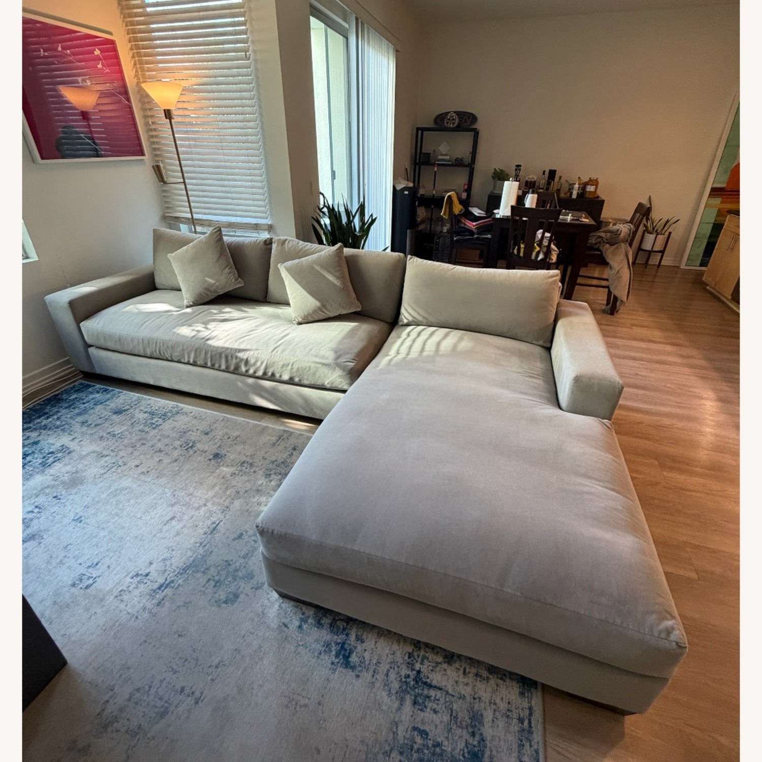 Cloud Couch Light Gray Fabric 2 Piece Sectional - image-5