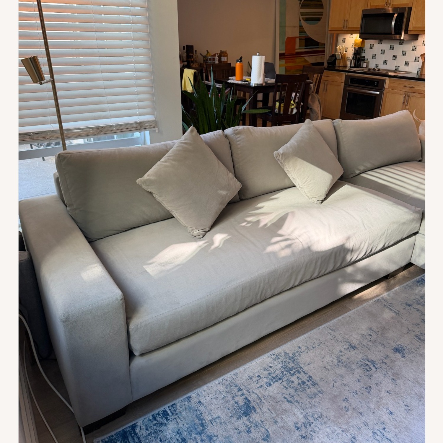 Cloud Couch Light Gray Fabric 2 Piece Sectional - image-4