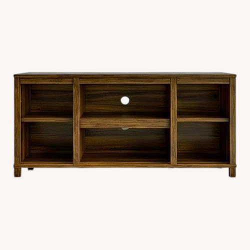 Used Mainstays Parsons TV Stand for TVs up to 50", Canyon Walnut for sale on AptDeco