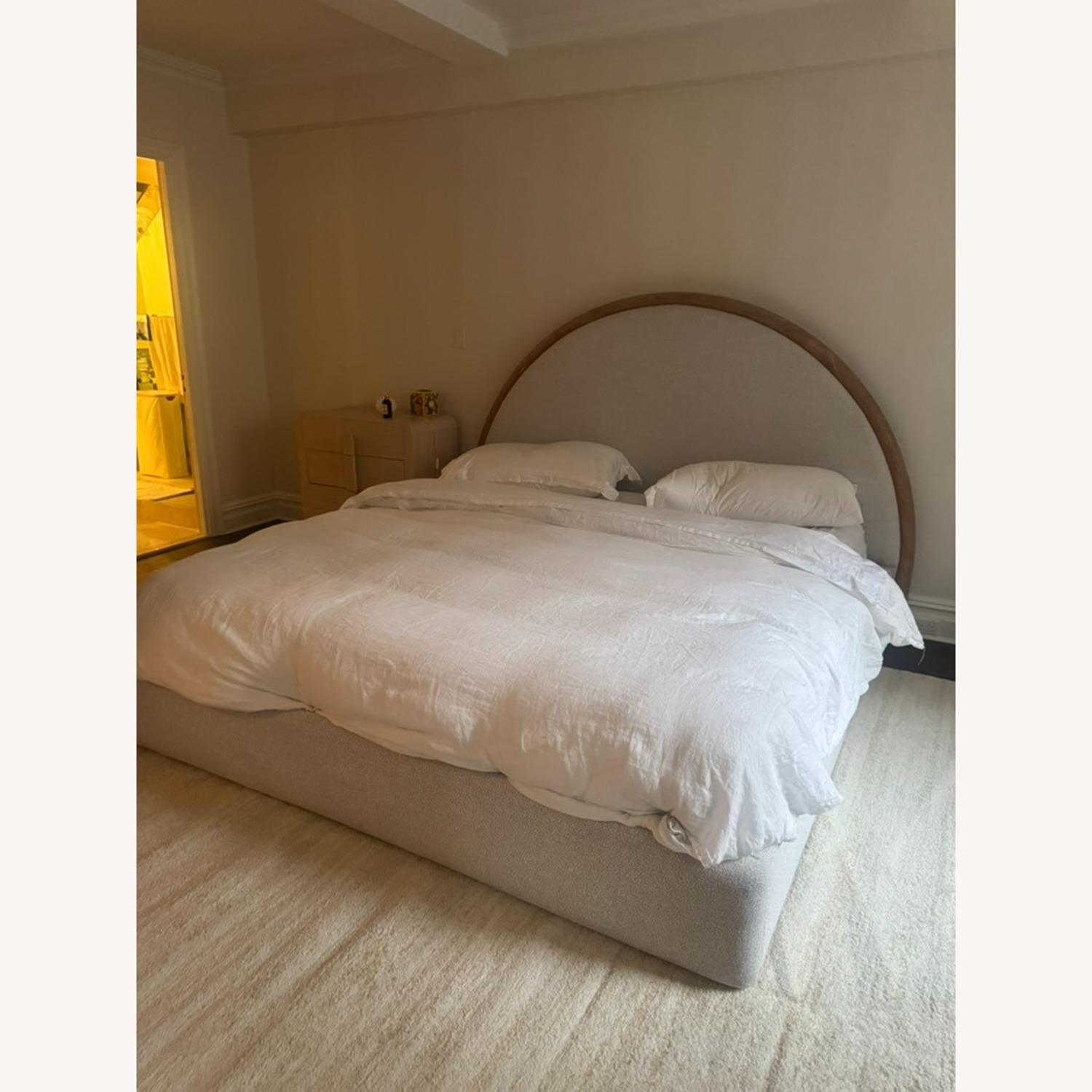 Crate & Barrel Rainey Natural Fabric King Bed - image-2