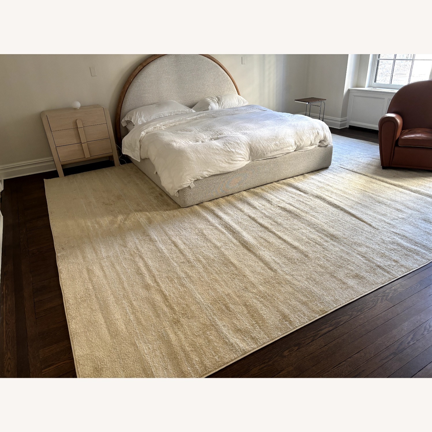 Crate & Barrel Rainey Natural Fabric King Bed - image-3