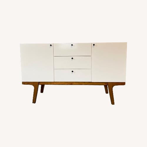Used West Elm Modern White Wood Media Storage for sale on AptDeco