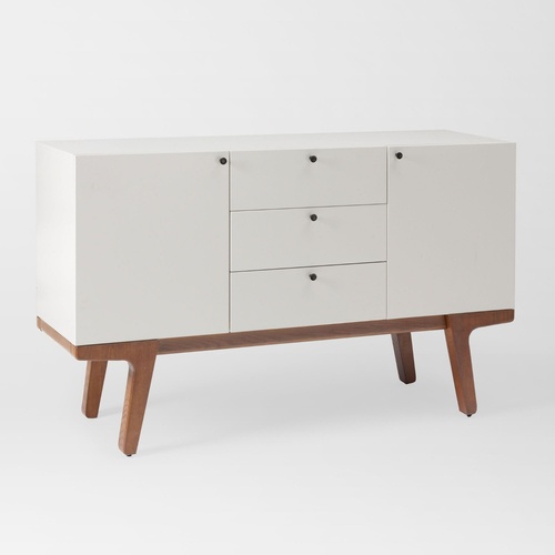 Used West Elm Modern White Wood Media Storage for sale on AptDeco