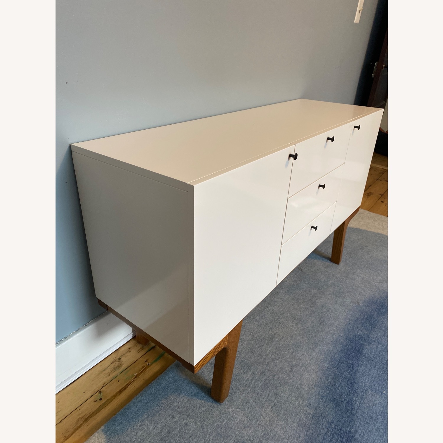 West Elm Modern White Wood Media Storage - image-3